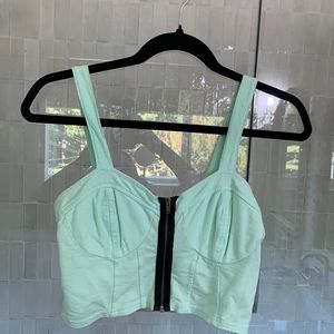 New with tags, Topshop, zip crop top size 6.